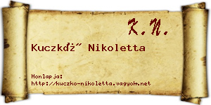 Kuczkó Nikoletta névjegykártya