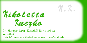 nikoletta kuczko business card